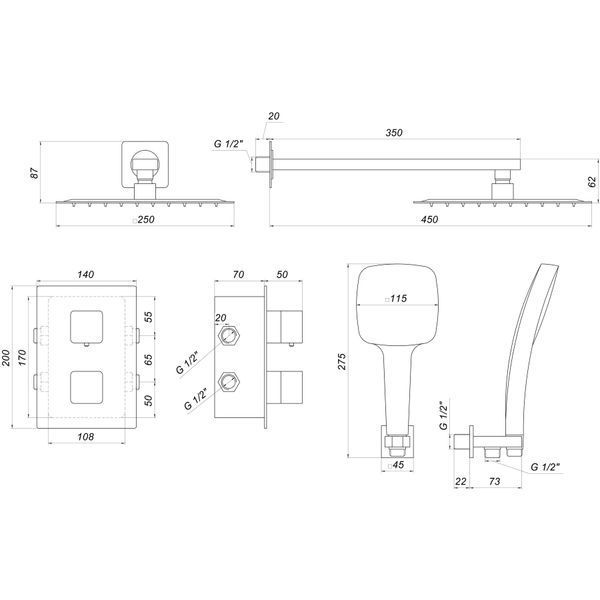Душевая система Globus Lux GLM-405-BB-TT-SMART 000022021 фото