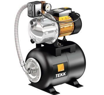 Насосная станция TEKK HAUS BS 1350 Inox 24L black (нерж. фланец, EPDM мембрана, 1м кабель+кнопка) d1000016 фото