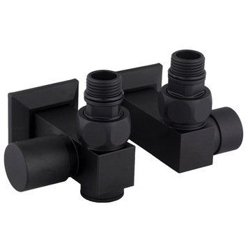 Набор Кран вентильный угловой с американкой SOLOMON LUX 1/2&Prime;CUBE BLACK 8888_ТЕН (1уп) 000028372 фото