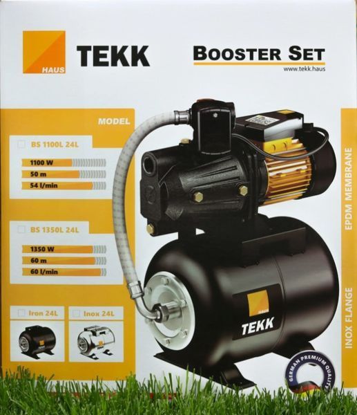Насосна станція TEKK HAUS BS 1100L 24L Inox (нерж. фланець, EPDM мембрана, 1м кабель+кнопка) d1000020 фото