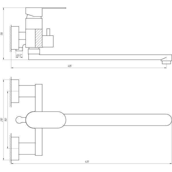 Змішувач для ванни TOPAZ BARTS TB 07116-H36 000015810 фото
