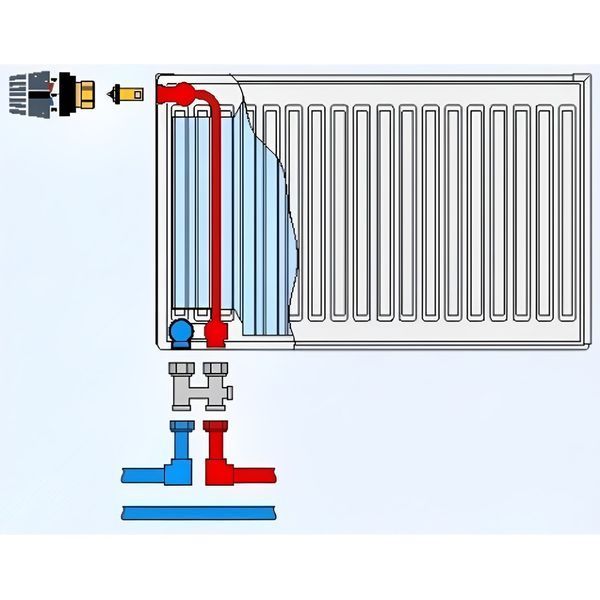 Клапан INNER под термоголовку М30x1,5 панельного радиатора 1/2&Prime;Н IIM30 CRISTAL (в трубу) 000022029 фото