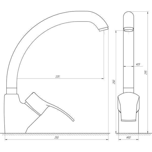 Змішувач для кухні Globus Lux QUEENSLAND GLQU-0203S-BIG-1-ONIX 000019203 фото