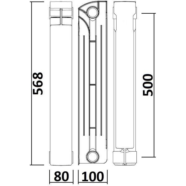 Радиатор биметаллический секционный QUEEN THERM 500/100 (кратно 10) 000019977 фото