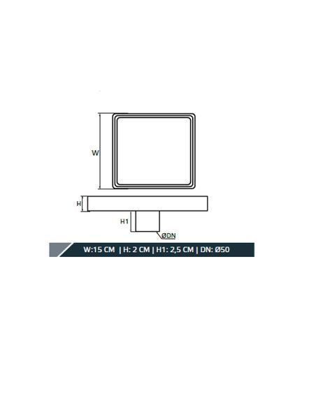 Трап душовий TILLO TM131-15 15х15см 000026801 фото