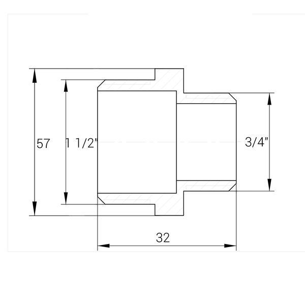 Ниппель редукционный 1 1/2&Prime;х 3/4&Prime;НН никелированный А0510А(нк) 000025097 фото