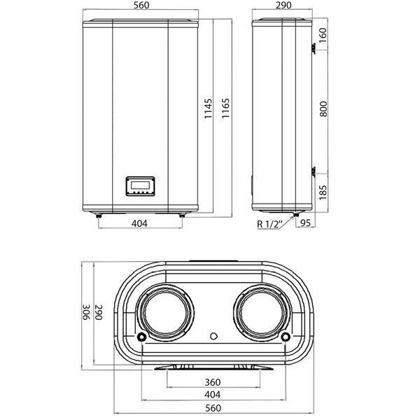 Водонагрівач LEOV LV Flat MR 100 l плоский (100L Flat MR) 000019721 фото
