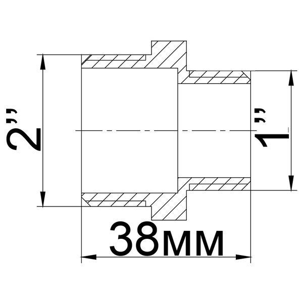 Ниппель редукционный 2&Prime;х 1&Prime;НН латунный 523Б 000011844 фото