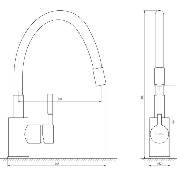 Смеситель для кухни Globus Lux LAZER GLLR-0203SB-10-BB 000022145 фото