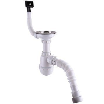 Сифон Waterstal А - 4007 під сталеву кухону мийку 11/2 40 з переливом, з гнучкою трубою 000026528 фото