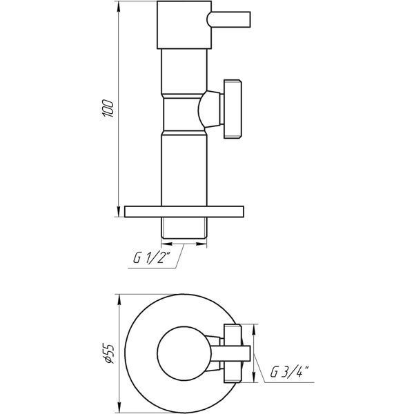 Кран полуоборотный угловой SOLOMON 1/2&Prime;х3/4&Prime; Lazer 7076 (2шт) 000004157 фото