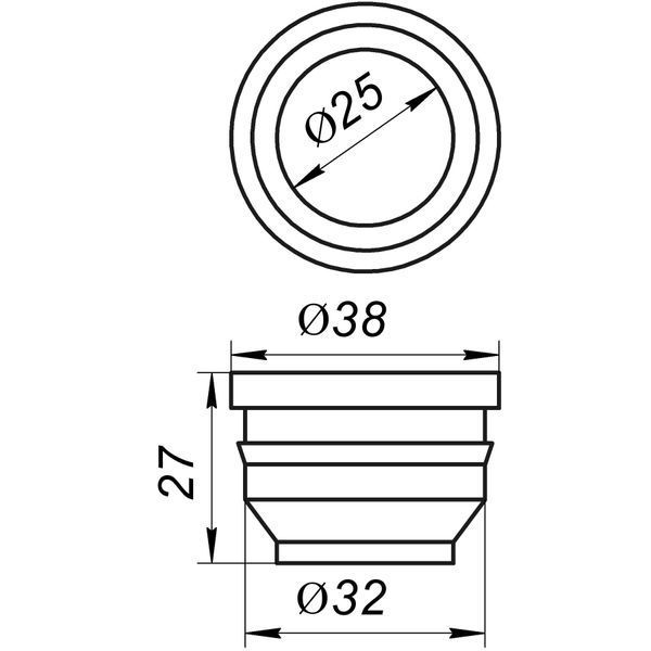 Редукция резиновая VSplast 32/25 (черная) 000022513 фото
