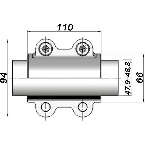 Ремонтний хомут DN40(47,9&ndash;48,8 мм) OBA AGAflex 000027811 фото