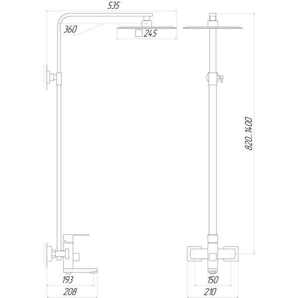 Душевая система Globus Lux SICILIA VAN-SBQ-SH-02-BB 000021186 фото