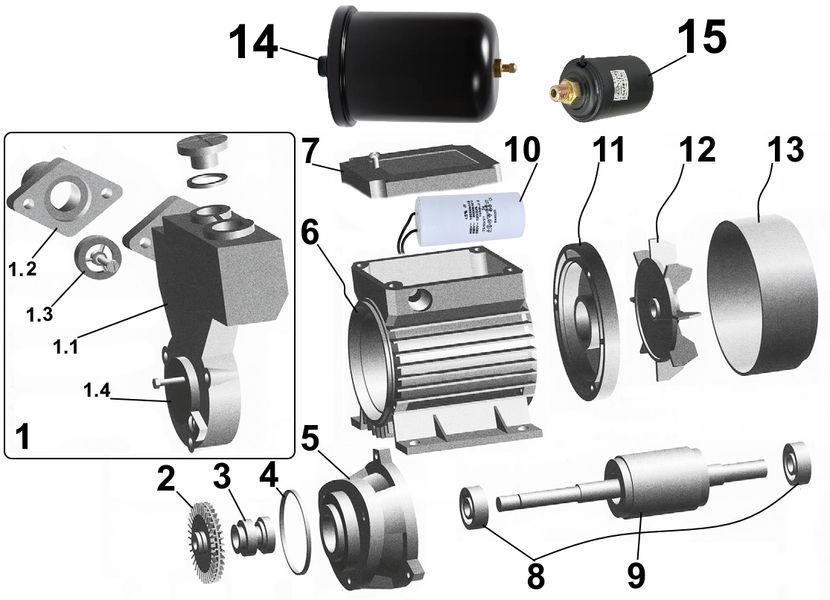 Насосная станция VOLKS pumpe WZ370 0,37кВт бак 2л 000011484 фото