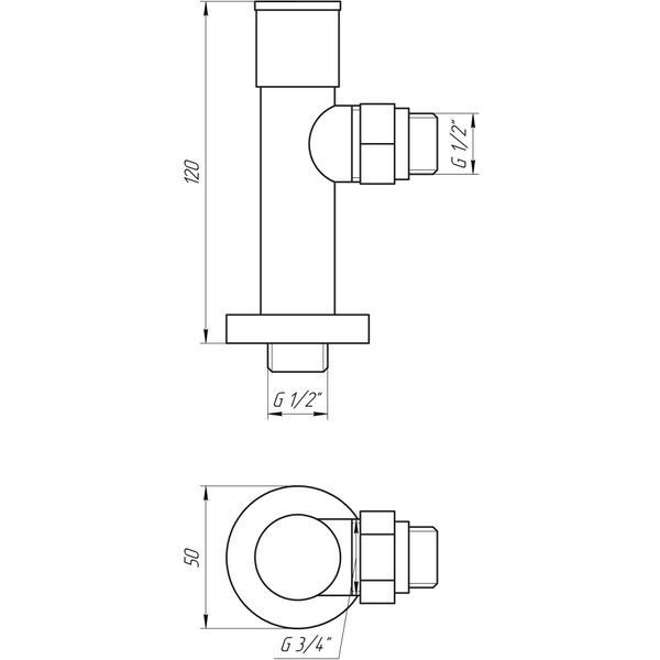 Кран вентильный угловой с американкой SOLOMON LUX 1/2&Prime; CHROM 7777 (2шт.КОМПЛЕКТ) (1уп) 000017504 фото