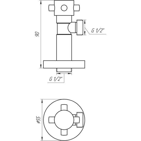 Кран полуоборотный угловой SOLOMON 1/2&Prime;х1/2&Prime; Retro 7077 (2шт) 000002253 фото