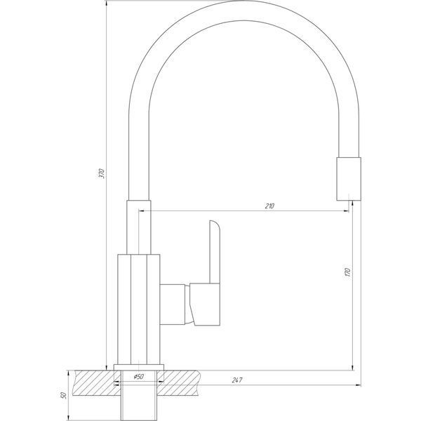 Смеситель для кухни DOMINO PRESTIGE DPS-203SLR-Black 000022592 фото