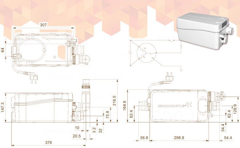 Каналізаційна станція Grundfos Sololift2 D-2, артикул 97775318 28714 фото