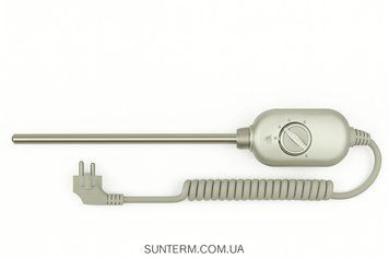 Тен для сушки рушників 1/2" 1,2 кВт, сірий термостат Tenko 51633PSG фото
