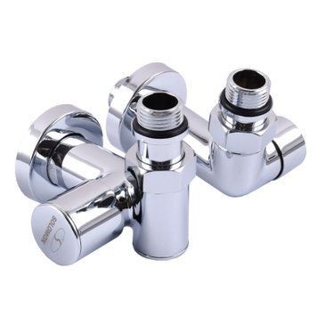 Набор Кран вентильный угловой  с американкой SOLOMON LUX 1/2&Prime; CHROM 7777_TEN (1уп.) 000018575 фото