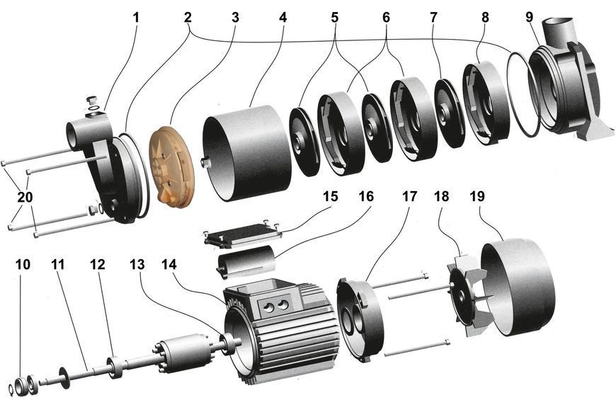 Насос відцентровий багатоступінчастий Optima MH-N 2200INOX 2,2 кВт нерж, колеса 000015860 фото