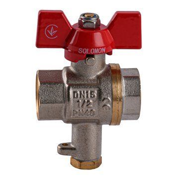 Кран шаровый полнопроходной для подключения термометра SOLOMON 1/2&Prime; V1242 S 000029067 фото