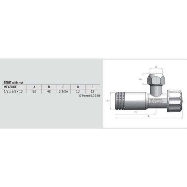 Кран вентельный угловой ARCO 1/2&Prime;х 1/2&Prime; Z0912 REGULA 000005262 фото