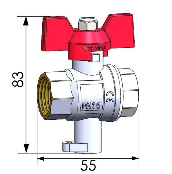Кран шаровый полнопроходной для подключения термометра SOLOMON 3/4&Prime; V1242 S 000029068 фото