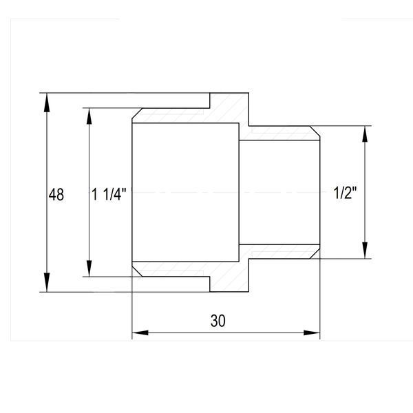 Ниппель редукционный 1 1/4&Prime;х 1/2&Prime;НН латунный А0514А 000027682 фото