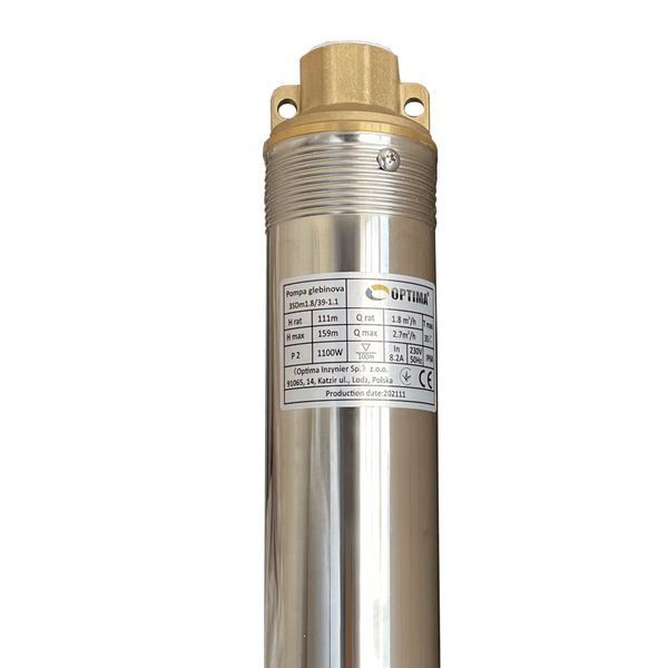 Насос скважинный с пов,уст, к песку 3&Prime; OPTIMA 3SDm1,8/39 1,1 кВт 159м + пульт+кабель 75м NEW 000021403 фото