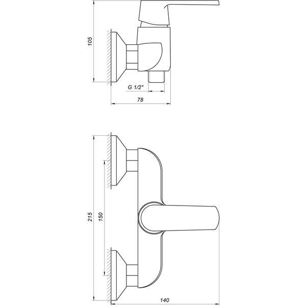 Смеситель для душа Globus Lux Laguna GLA-0105-10-BB 000022557 фото