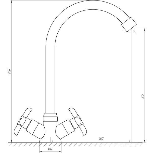 Смеситель для кухни DOMINO DK-H1-2N-Chrom 000011190 фото