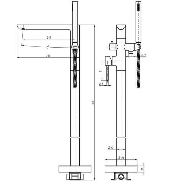 Змішувач для ванни TOPAZ LOFT TLF 32113-H39-C 000028886 фото