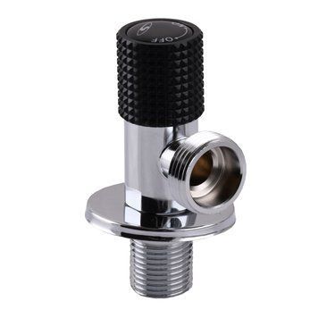 Кран угловой керамика SOLOMON EXCLUSIVE 1/2&Prime;X3/4&Prime; 989 BLACK/CHROME ( 1шт.) 000025635 фото