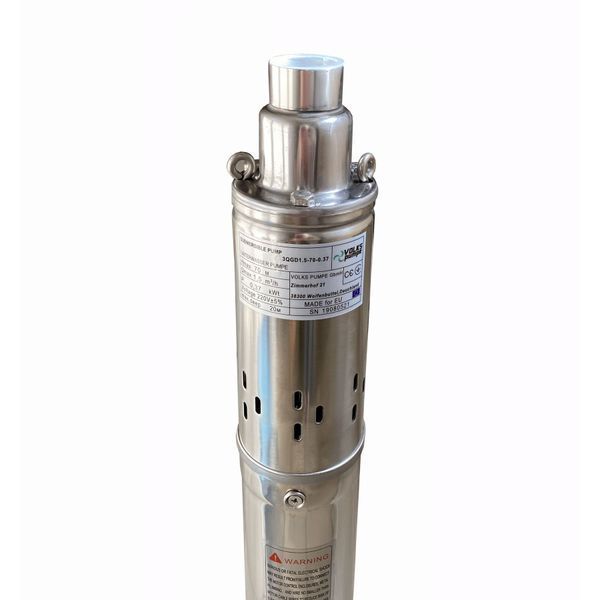 Насос скважинный шнековый VOLKS pumpe 3 QGD 1,5-70-0,37кВт 3 дюйма! + кабель 15м 000009648 фото