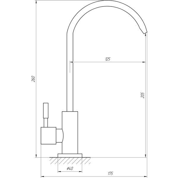 Кран для зворотнього осмосу Globus Lux ALPEN SBT1-55M-GP моно ГРАФІТ,Нержавійка з Quick Fitting 000022218 фото