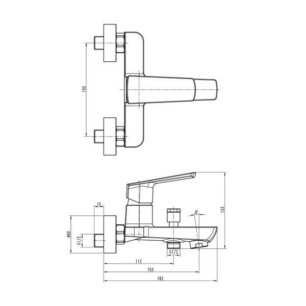 Смеситель для ванны TOPAZ LEXI TL 21101-H57-W 000019554 фото