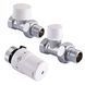Набор Краны радиаторные прямые ARCO 1/2&Prime; подача + обратка + термоголовка KCT02 М30 000004853 фото 1