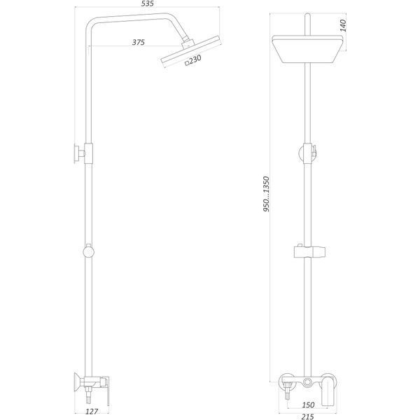 Душевая система Globus Lux LAGUNA GLA-0005N-10-BB 000022558 фото