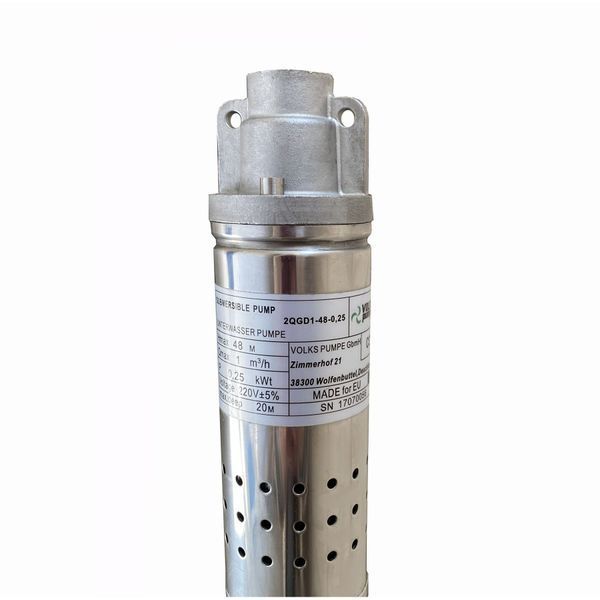 Насос скважинный шнековый VOLKS pumpe 2QGD 1-48-0,25кВт 2 дюйма! + кабель 15м 000011614 фото