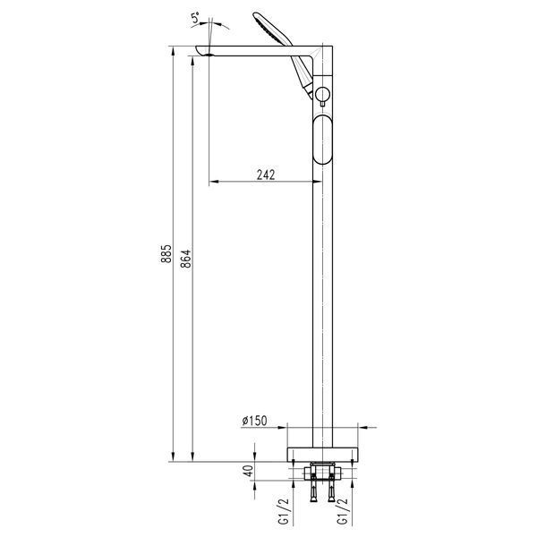 Змішувач для ванни TOPAZ BARTS TB 07113-H36 000019561 фото