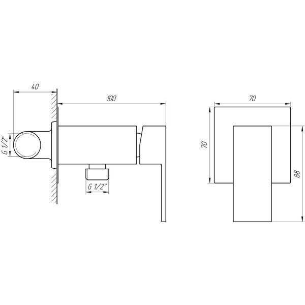 Змішувач гігієнічний Globus Lux Milano GLM-0-106MIX-Graphite 000023324 фото