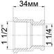 Муфта редукційна 1 1/2&Prime;х1 1/4&Prime;ВВ латунна 307-1Б 000012379 фото 2