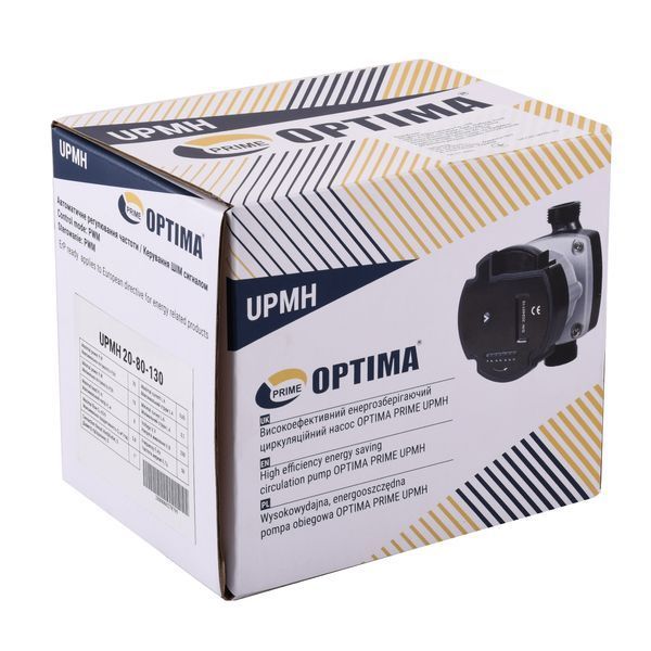 Насос циркуляційний енергоощадний Optima PRIME UPMH 20-80AUTO 130мм + гайки 000027879 фото