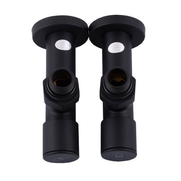 Набор Кран вентильный угловой с американкой SOLOMON LUX 1/2&Prime; 7777 (2шт.) BLACK (1уп) 000020284 фото