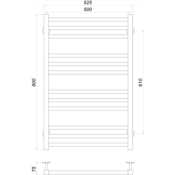 Полотенцесушитель UNIO MS W 800-500-12 BLK Модена вода черный 000022546 фото