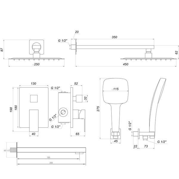 Душевая система Globus Lux SMART GLM-305L-BB 000023326 фото