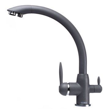 Смеситель для кухни под осмос Globus Lux LAZER GLLR-0777-3-TITANIUM 000019243 фото