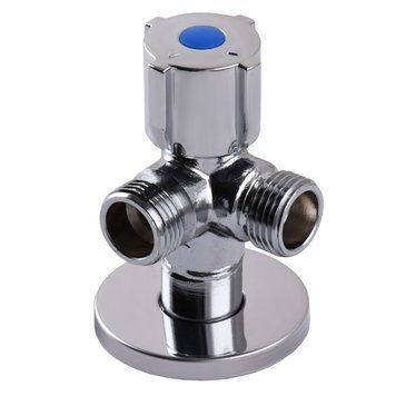 Кран шаровой угловой двойной SELBA 1/2&Prime;х 1/2&Prime;х1/2&Prime; DOUBLE (SL1588) 000024296 фото